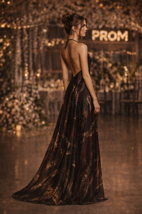 Beauty Behind The Veil Halterneck backless dress